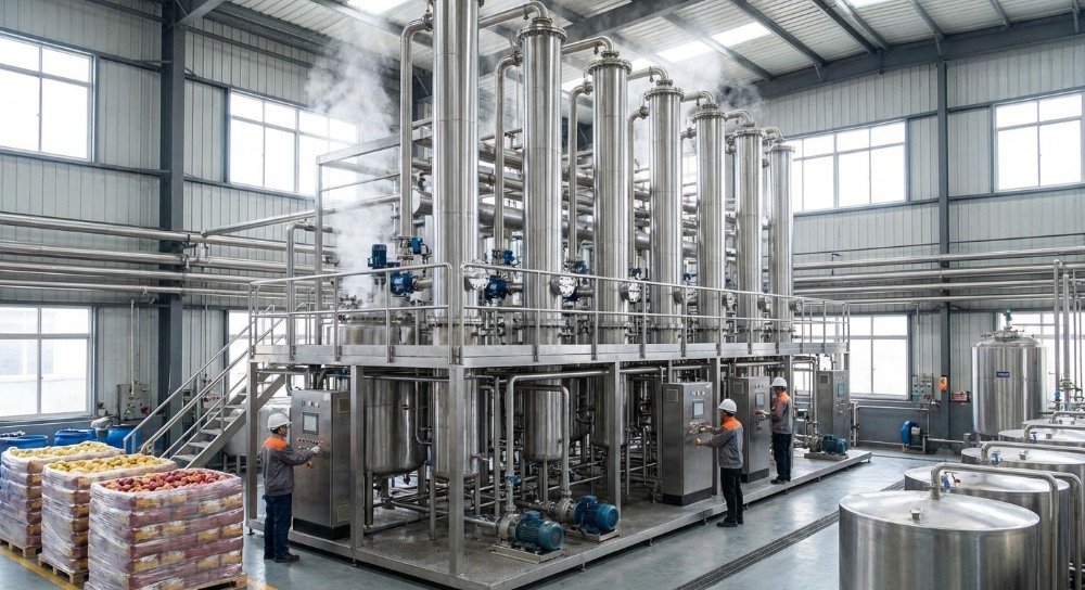 Multi-effect evaporator application for food and beverage concentration