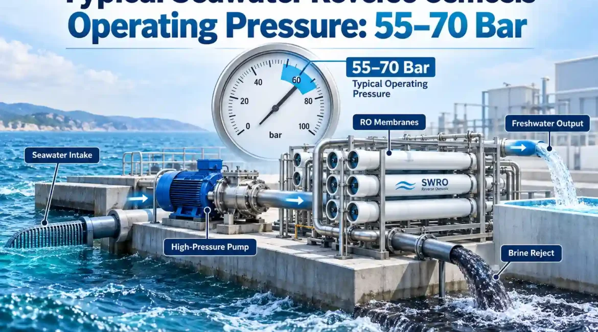 Typical Seawater Reverse Osmosis Operating Pressure 55–70 Bar
